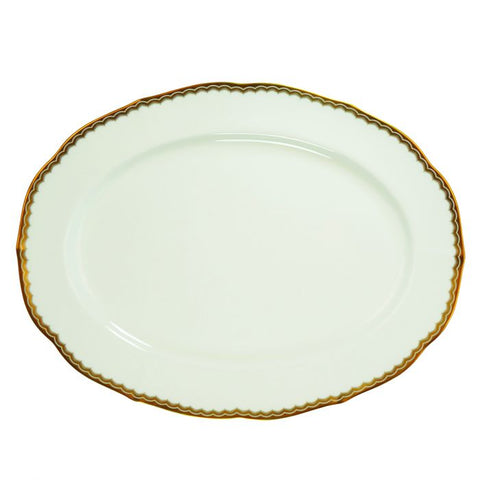 Antique Gold Oval Platter 14