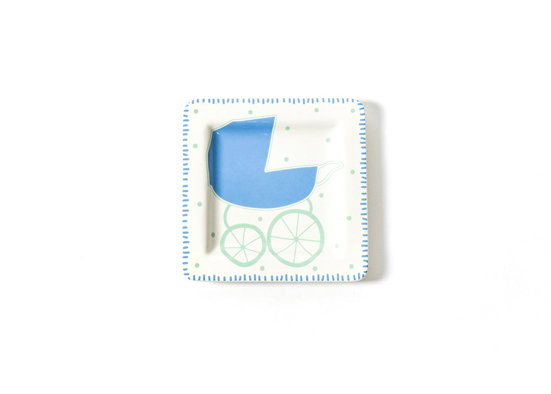 Square Plate 7.5" Baby Carriage-Boy