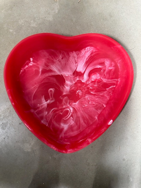 Heart Bowl Large Red Swirl