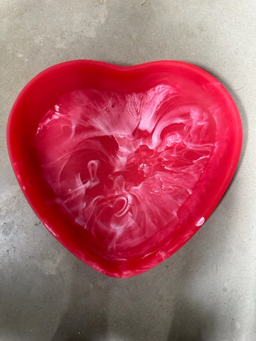 Heart Tray Small Red Swirl