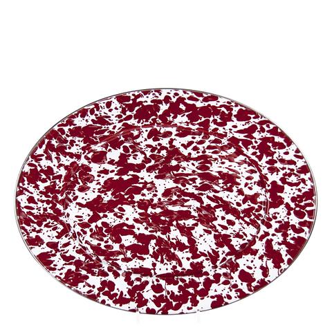 Oval Platter Red Swirl