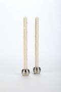 12" Dots Ivory/Pearl Tapers s/2