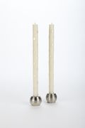 12" Dots Ivory/Pearl Tapers s/2