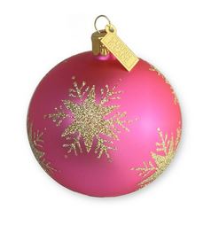 Snowflakes- Fuchsia & Gold Ornament