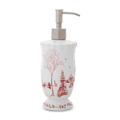 Country Estate Winter Frolic Soap/Lotion Dispenser Ruby