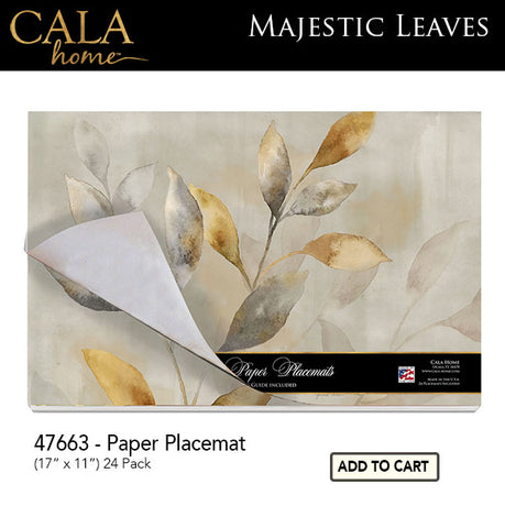 Majestic Leaves Paper Placemats Set of 24