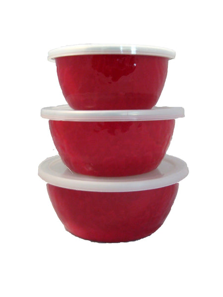 Mixing Bowls Red Set of 3