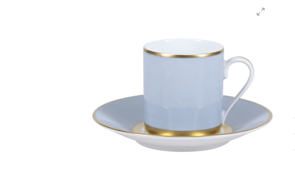 Mak Grey Coffee Cup & Saucer Gold