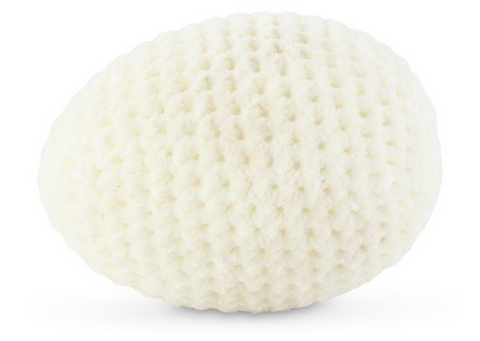 White Crochet Egg 5in