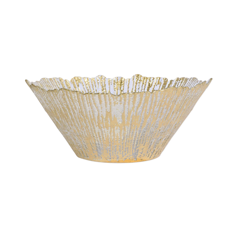 Rufolo Glass Deep Bowl Large Gold