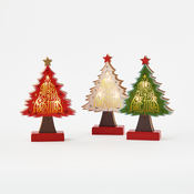 Lighted Merry Christmas Tree Small Assorted