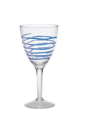 Blue Swirl Wine Glass