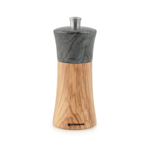 Torre Olive Wood With Granite Top Pepper Mill 6"