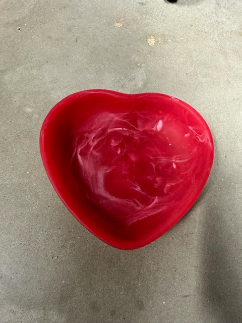 Heart Bowl Medium Red Swirl