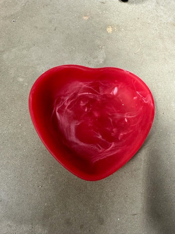 Heart Bowl Medium Red Swirl