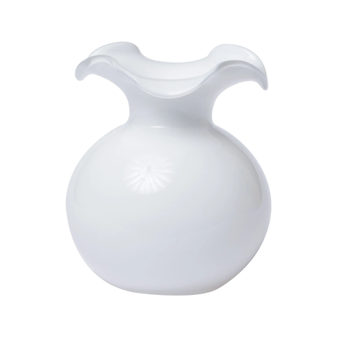 Hibiscus Small Fluted Vase White