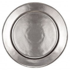 Pewter Stoneware Round Charger 14"