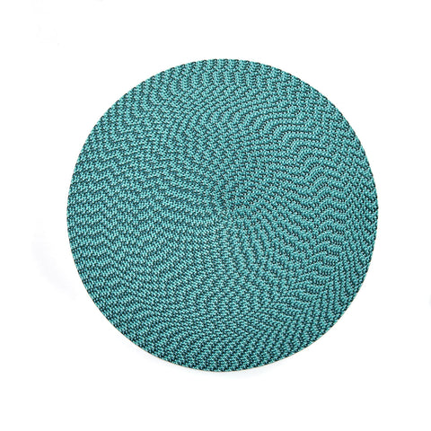 IKAT Weave Round Placemat Jade Mix