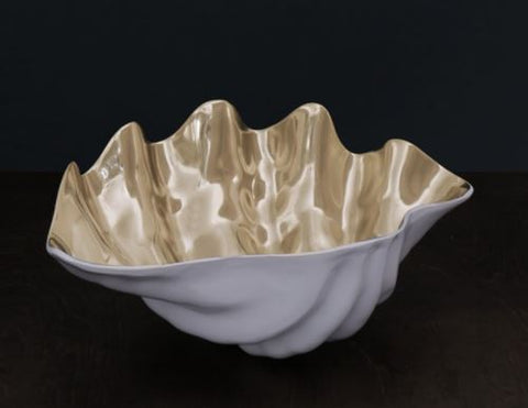 Thanni Harriet Shell Large Bowl- White