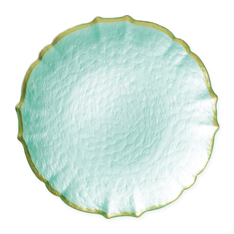Pastel Glass Service Plate Charger Aqua