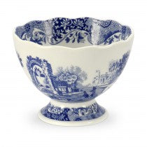 Blue Italian Footed Bowl