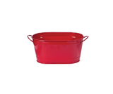 Oval Tin Tub Red