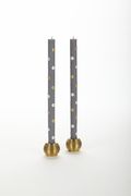12" Dots Grey/Gold/Pearl Tapers s/2