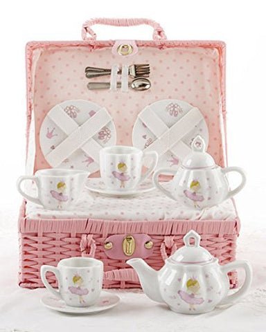 Tea Set Basket Pink Bella