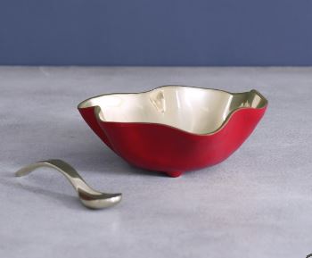 Thanni Mini Bowl with Spoon Red and Gold