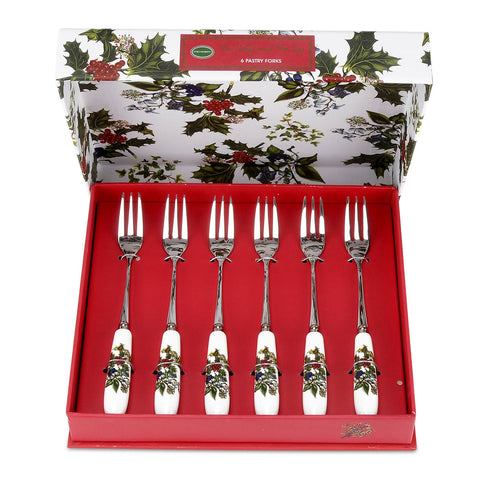 Holly & Ivy Pastry Forks S/6