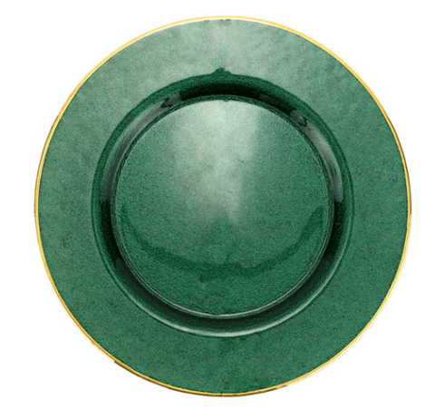 Metallic Glass Emerald Charger