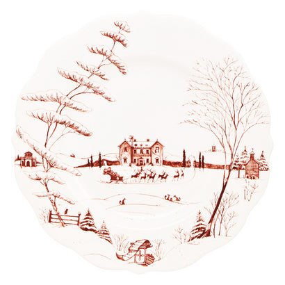 Country Estate Winter Frolic Scallop Dinner Plate