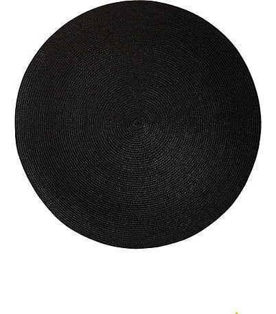 Round Linen Braid Placemat Black