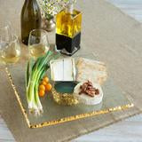 Edgey Square Pedestal Cake Stand Gold