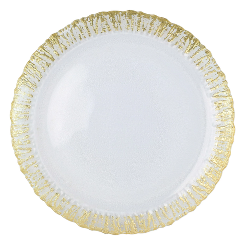 Rufolo Glass Platter Round Gold