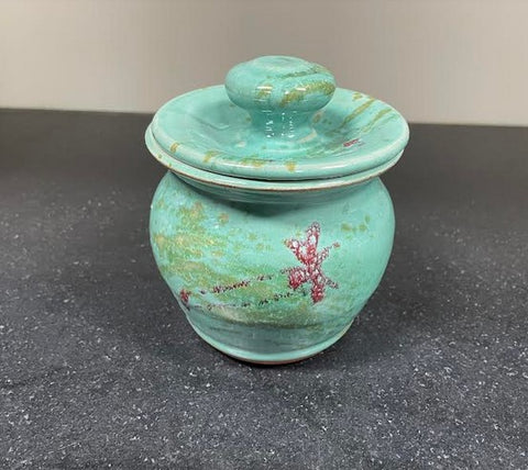 Sugar Bowl with Lid Turquoise