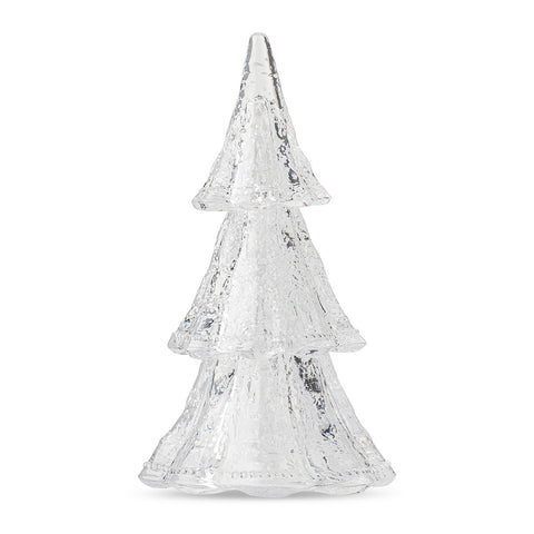 Berry & Thread Stackable Glass Tree Clear w/Snow S/3