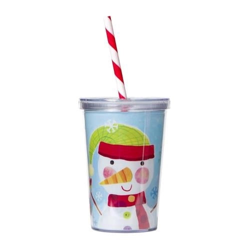 Snowman Insulated Tumber with Straw