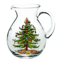 Christmas Tree Glass Pitcher