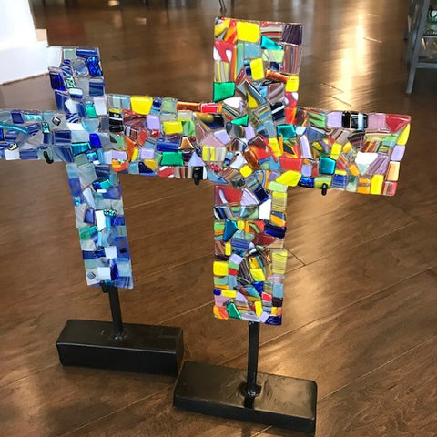 James Hayes Metal and Glass Cross Stand XL