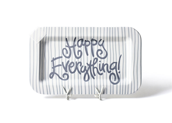 Stone Skinny Stripe Happy Everything Mini Rectangle Platter