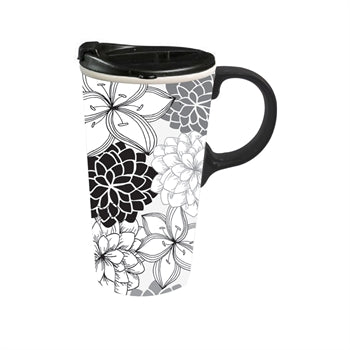 Floral Medley/Just Add Color Travel Cup