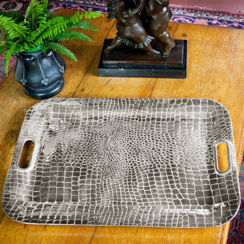 Pieles Croc Extra Large Rect Tray with Handles