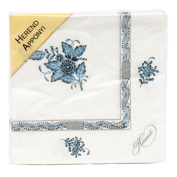 Paper Napkins-Turquoise & Platinum Pkg 20