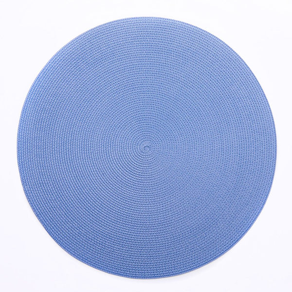 Round Linen Braid Placemat Colony Blue