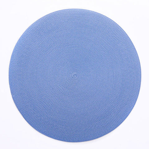 Round Linen Braid Placemat Colony Blue