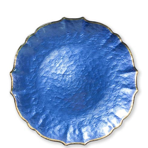 Pastel Glass Service Plate Charger Cobalt