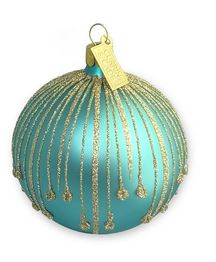 Drips- Aqua & Gold Ornament