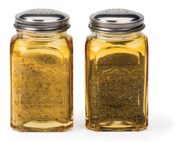 Retro Salt & Pepper Shakers Amber