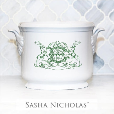 Champagne Bucket With Stag And One Letter Monogram